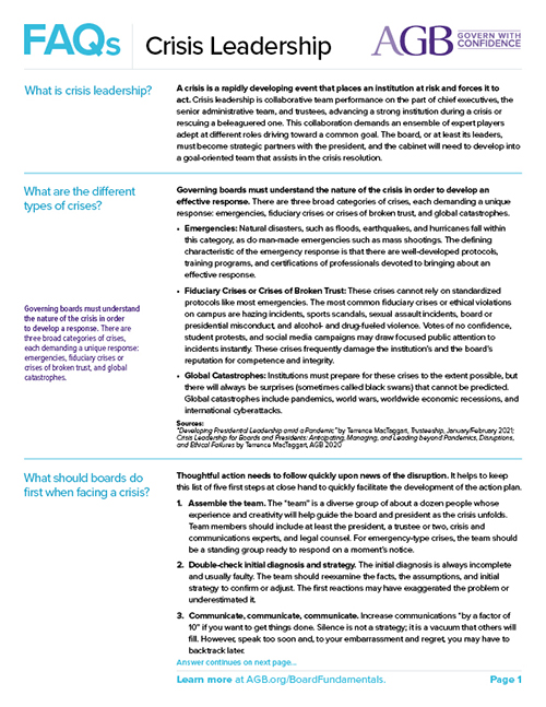 AGB FAQs Crisis Leadership