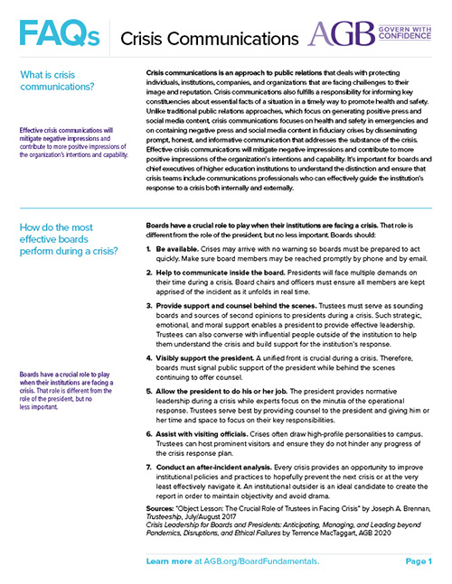 AGB FAQs Crisis Communications