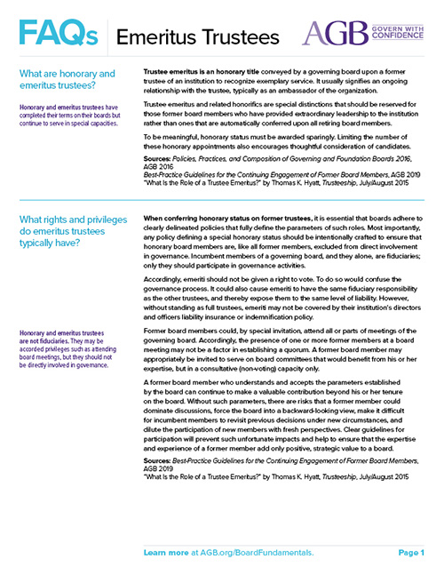 AGB FAQs Emeritus Trustees