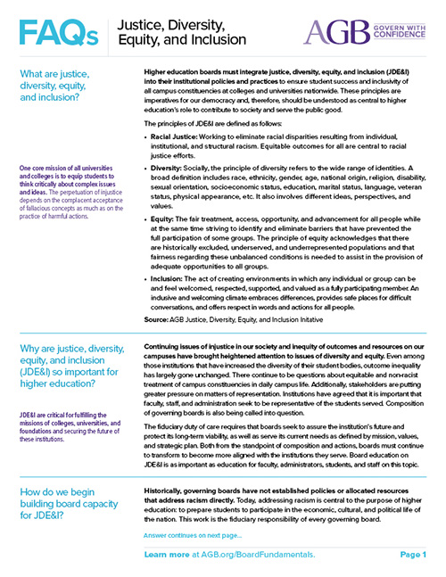 AGB FAQs Justice, Diversity, Equity, and Inclusion