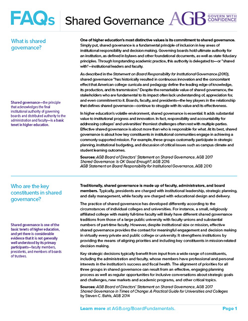 AGB FAQs Shared Governance