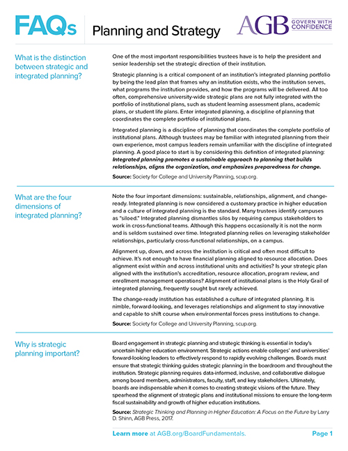 AGB FAQs Planning and Strategy