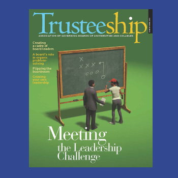 AGB Trusteeship Magazine March/April 2015 with cover article "Meeting the Leadership Challenge"