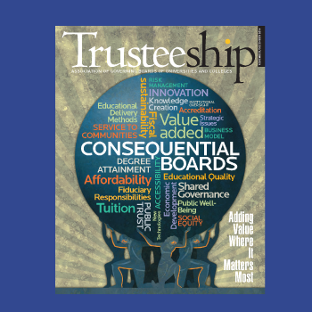 AGB Trusteeship Magazine November/December 2014 with cover article "Consequential Boards"