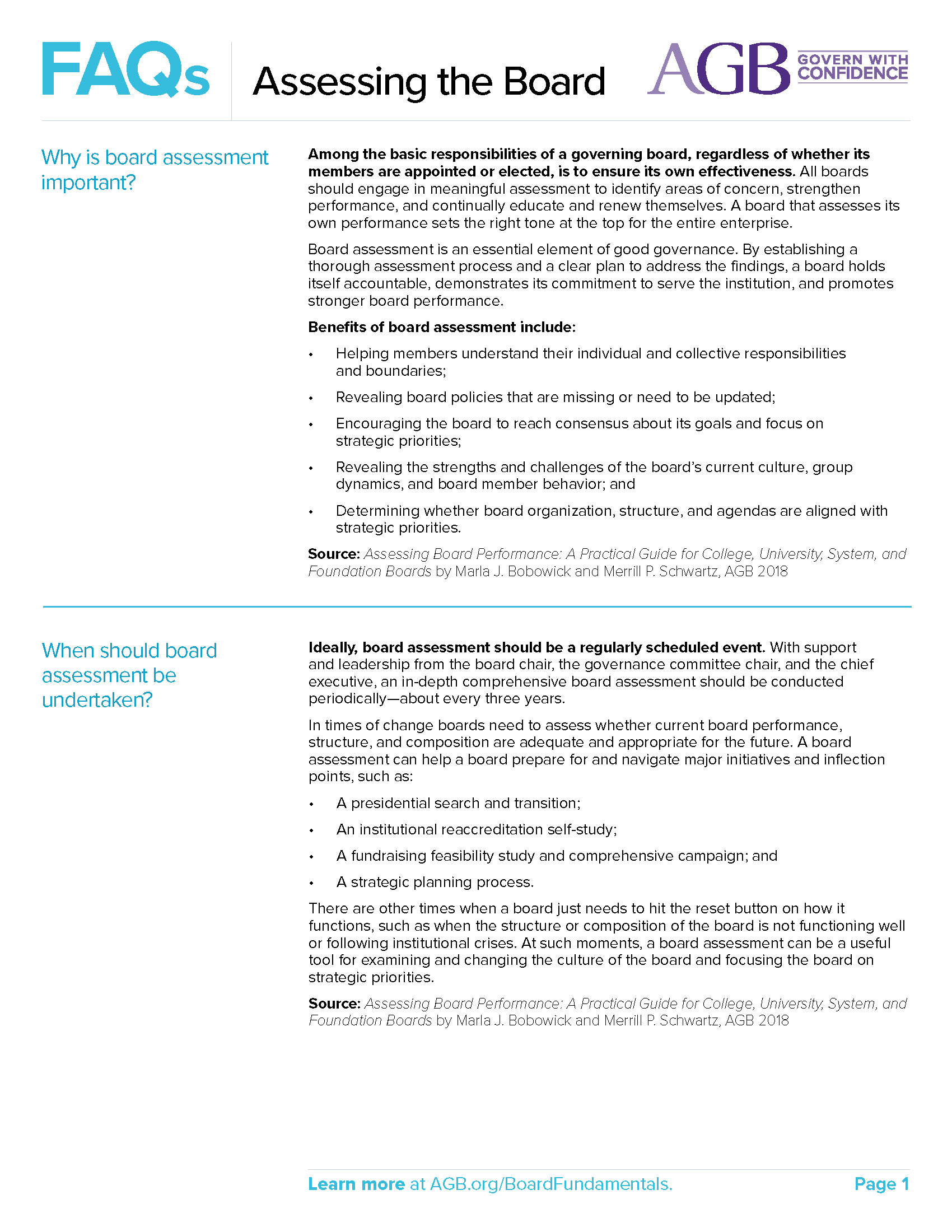 AGB FAQs Assessing the Board
