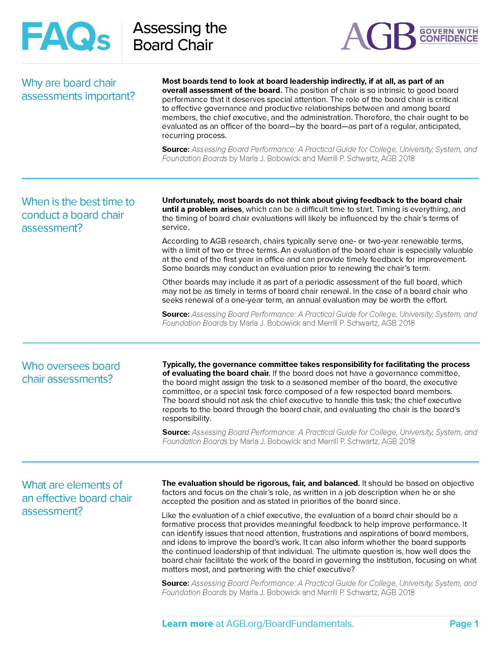 AGB FAQs Assessing the Board Chair