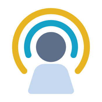 Person with semicircles surrounding head signifying awareness