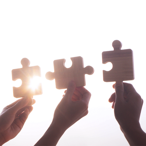 Three puzzle pieces